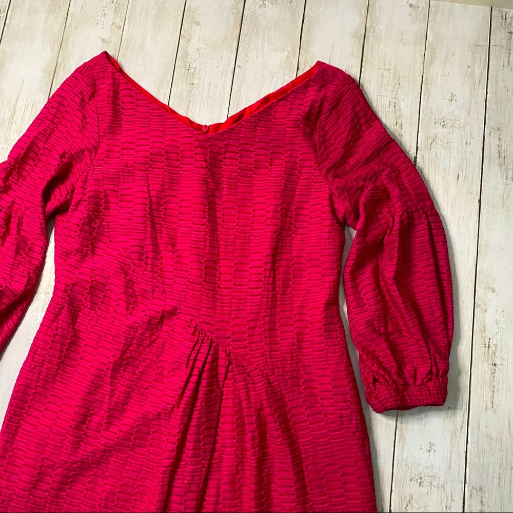 Nanette Lepore raspberry asymmetrical mini dress